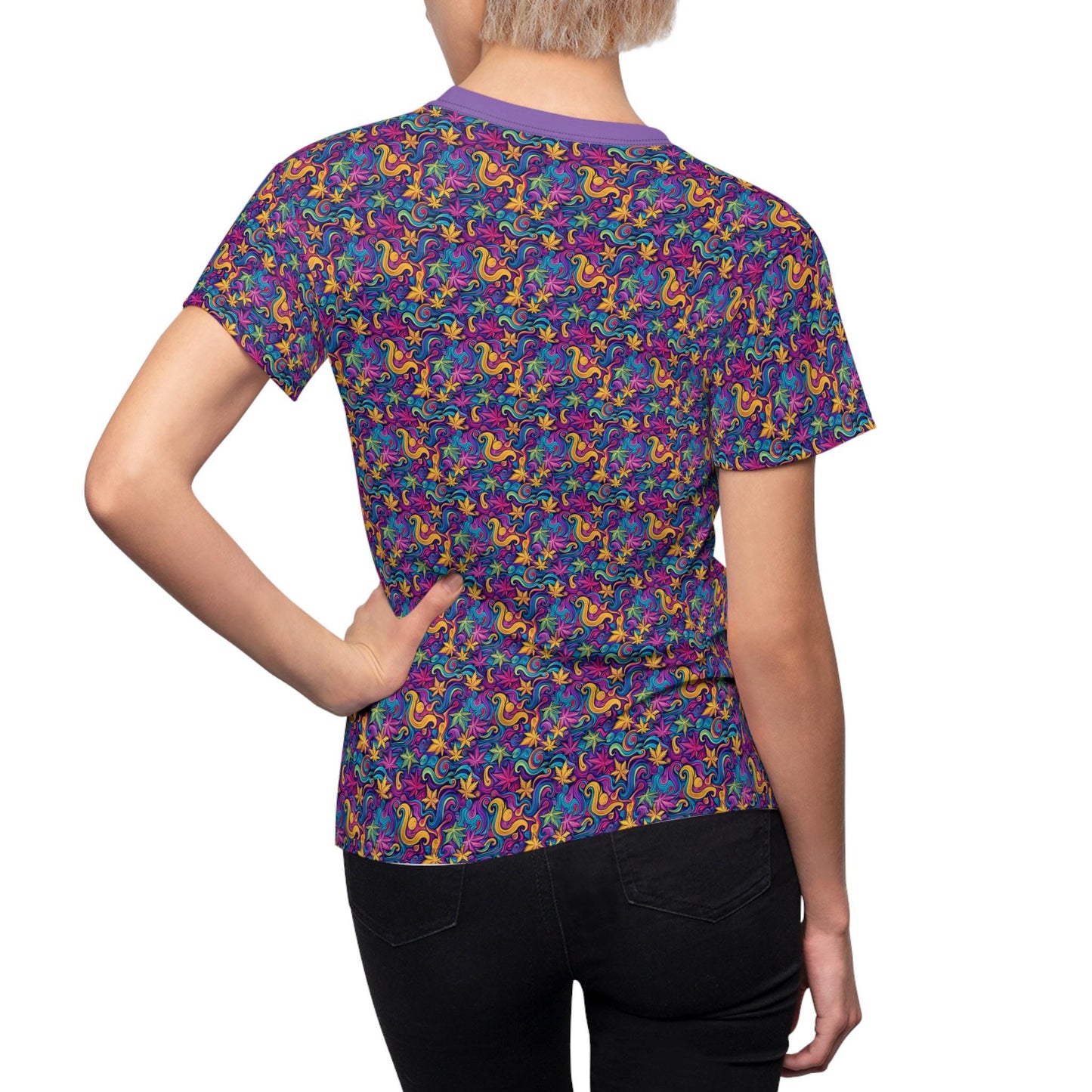 Vibrant Floral Women's Tee - Colorful Patterned Top for Casual Outings, Summer Fashion, Gift for Her, Comfortable Wear, Unique Style