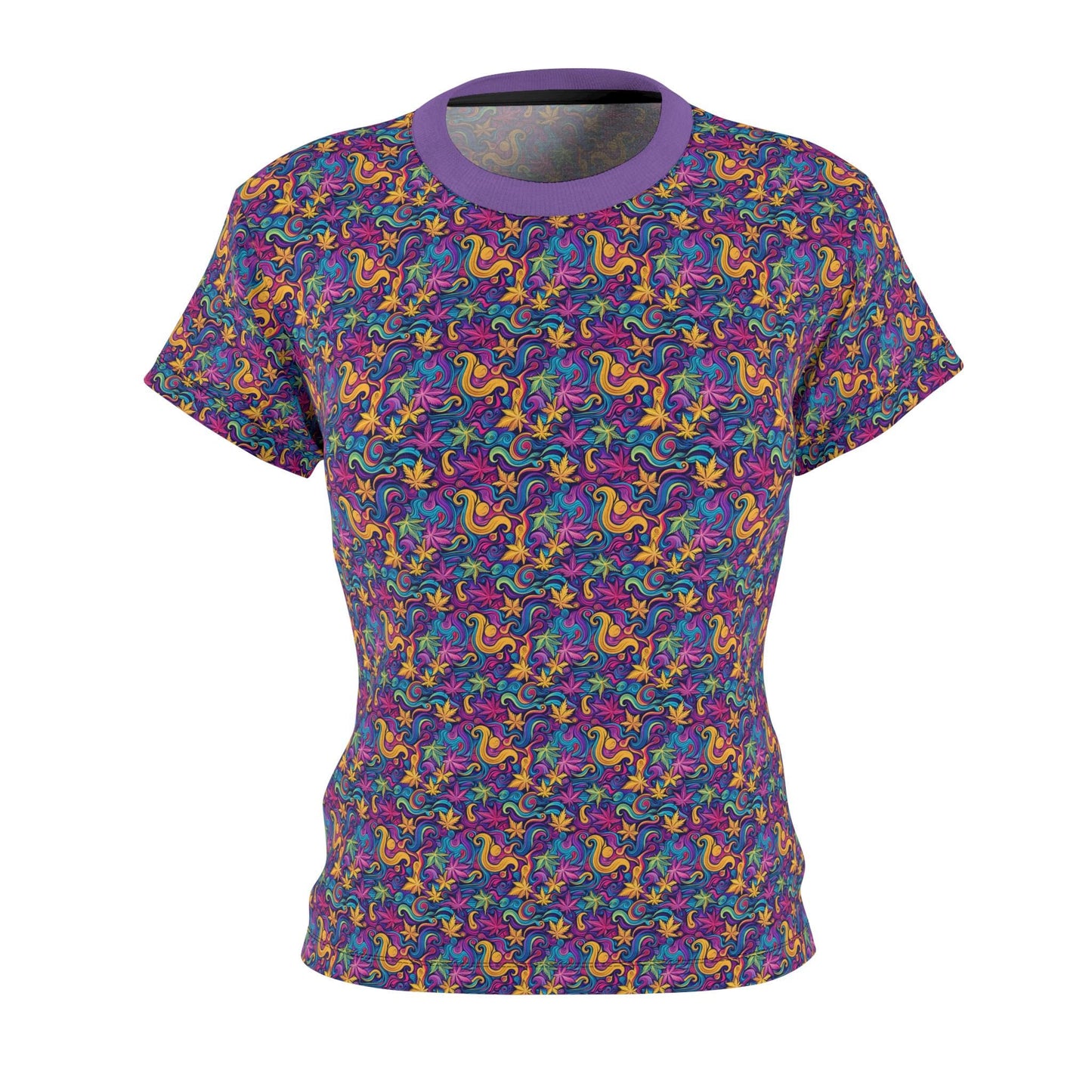 Vibrant Floral Women's Tee - Colorful Patterned Top for Casual Outings, Summer Fashion, Gift for Her, Comfortable Wear, Unique Style