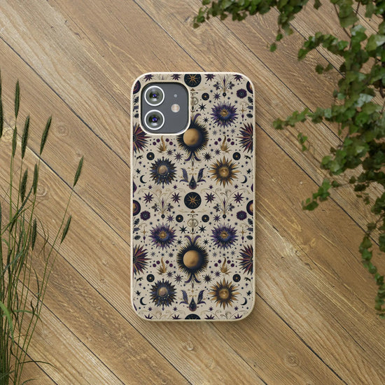 Celestial Biodegradable Phone Case - Eco-Friendly, Floral Design, Sustainable Gift, Perfect for Nature Lovers, Unique Phone Accessory