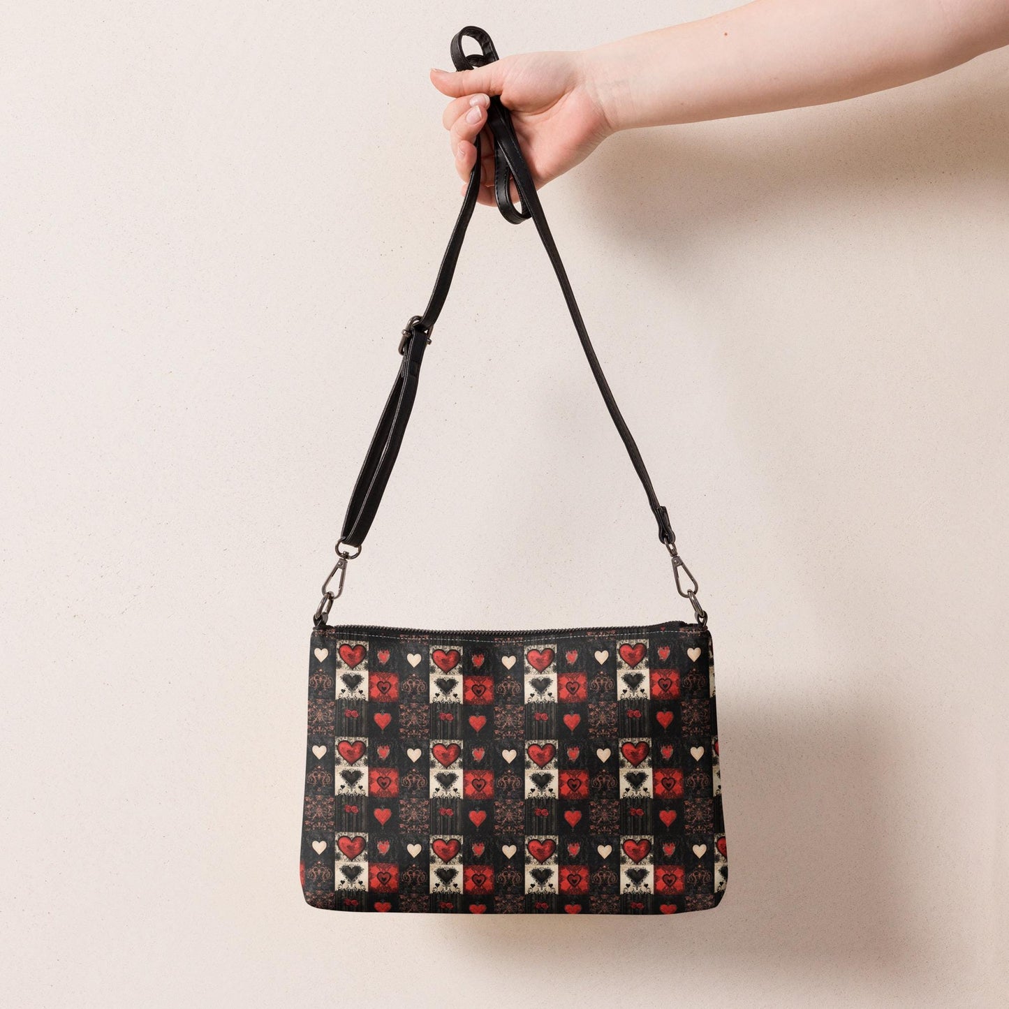 Women's Valentine's Heart Design Crossbody Wrist Bag - Stylish & Functional, Perfect for Casual Everyday Wear or Special Dinner Dates