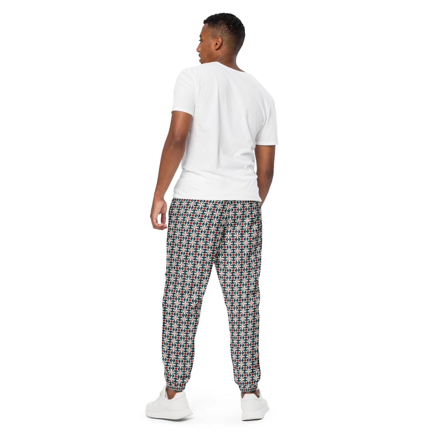 Men's Stylish Geometric Print Track Pants - Trendy All-Over Pattern, Comfortable Fashionable Athletic Wear for Casual & Active Days