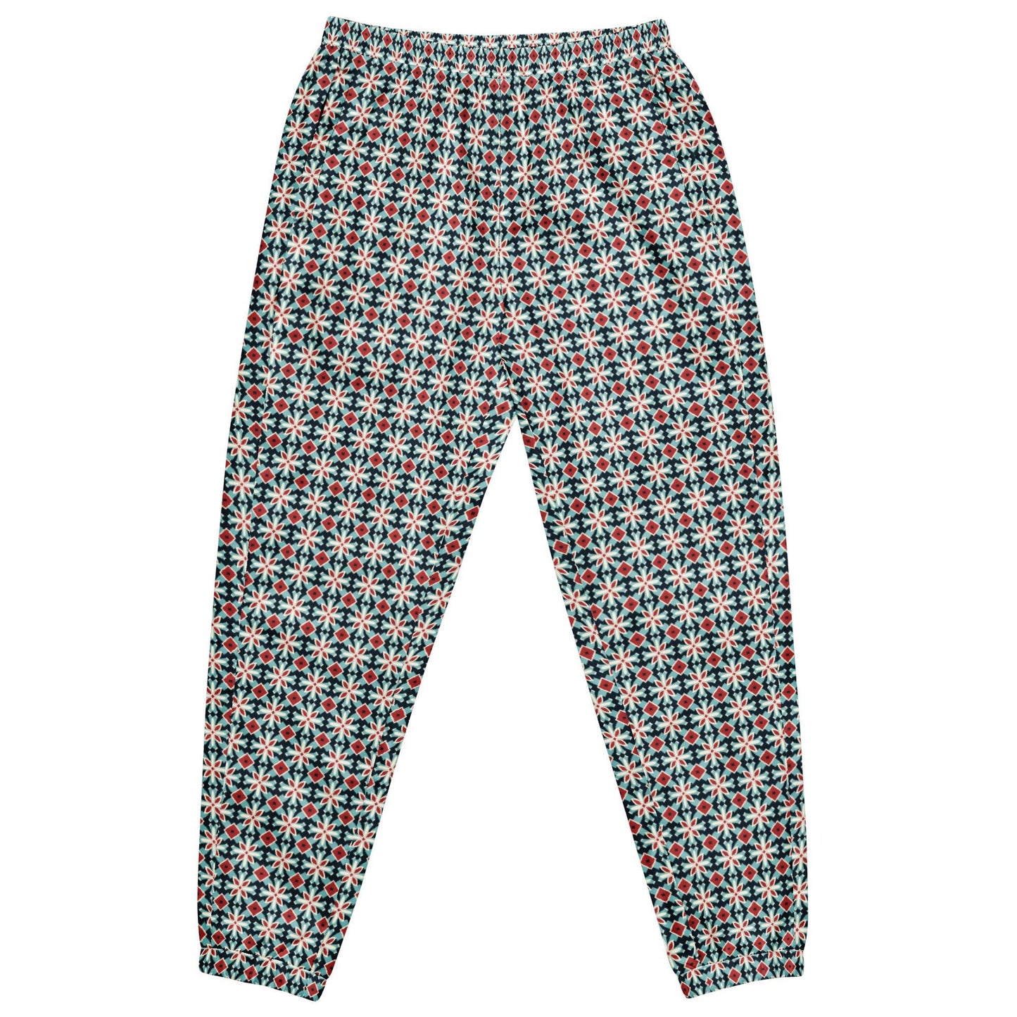 Men's Stylish Geometric Print Track Pants - Trendy All-Over Pattern, Comfortable Fashionable Athletic Wear for Casual & Active Days
