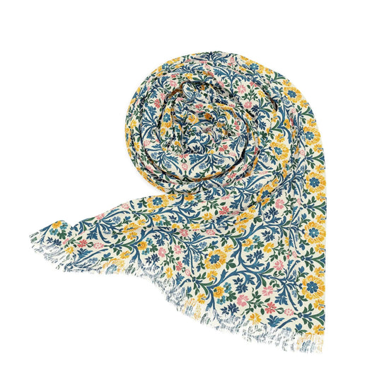 Floral Lightweight Scarf, Boho Style Wrap, Spring Fashion Accessory, Lightweight Shawl for Women, Gift for Her, Summer Scarf