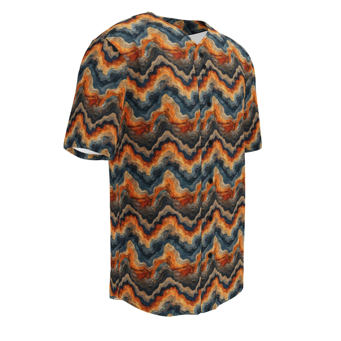 Modern Men’s Earthtone Swirl Marble Design Recycled Baseball Jersey - Eco-Friendly, Stylish, Trendy Sporty Streetwear