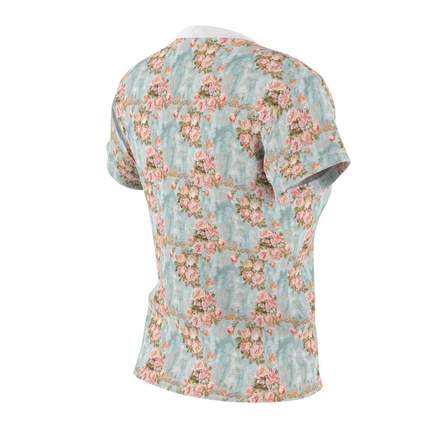 Floral Print Women's Cut & Sew Tee, Casual Summer Shirt, Vintage Style Top, Gift for Her, Perfect for Spring Fests