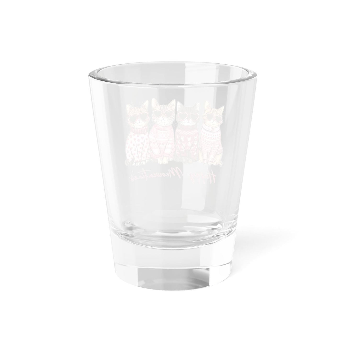Cute Cat Happy Meowmentine's Shot Glass, Perfect Gift for Cat Lovers, Valentine's Day, Home Bar Decor, Pet Themed Drinkware