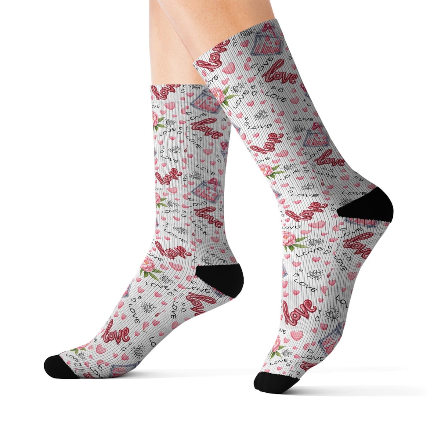 Colorful Love Socks, Cute Gift for Couples, Valentine's Day Accessories, Fun Everyday Wear, Unique Holiday Gift