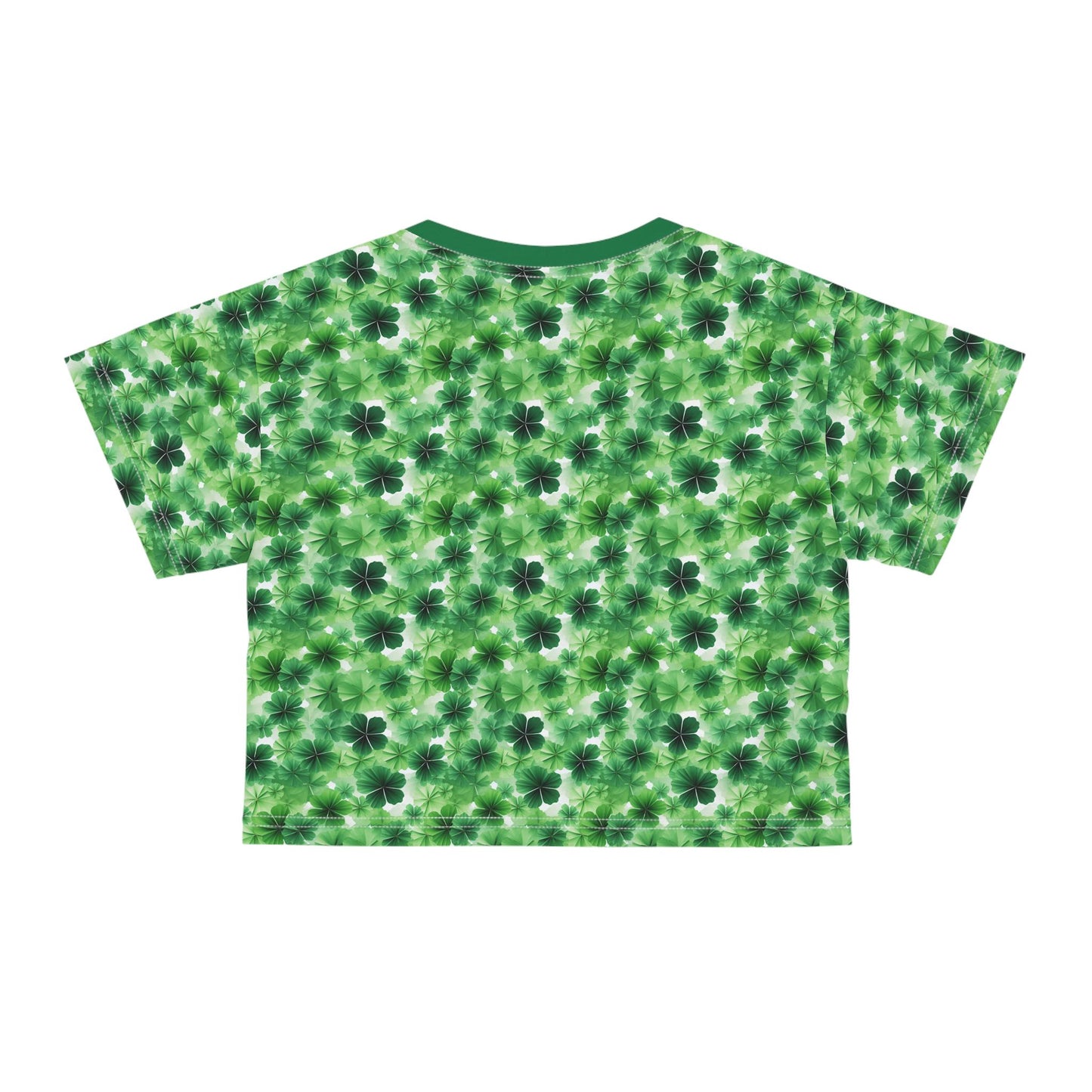 Lucky Clover Crop Tee - St. Patrick's Day Top, Casual Tee, Summer Style, Festive Clothing, Lucky Charm Shirt, Green Floral Print