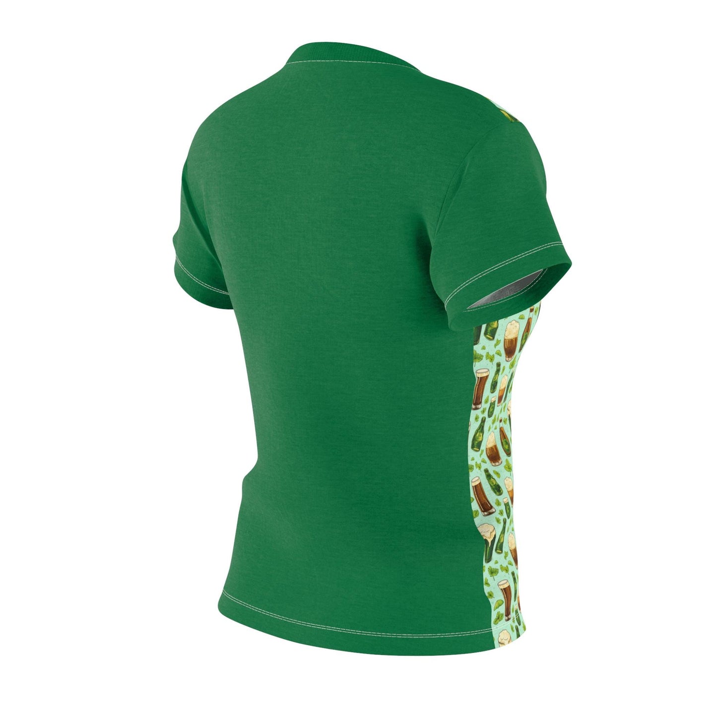 St. Patrick's Day Women's Cut & Sew Tee, Festive Green Beer Shirt, Cute Drinking Tee, Pub Party Top, Casual Fun Wear
