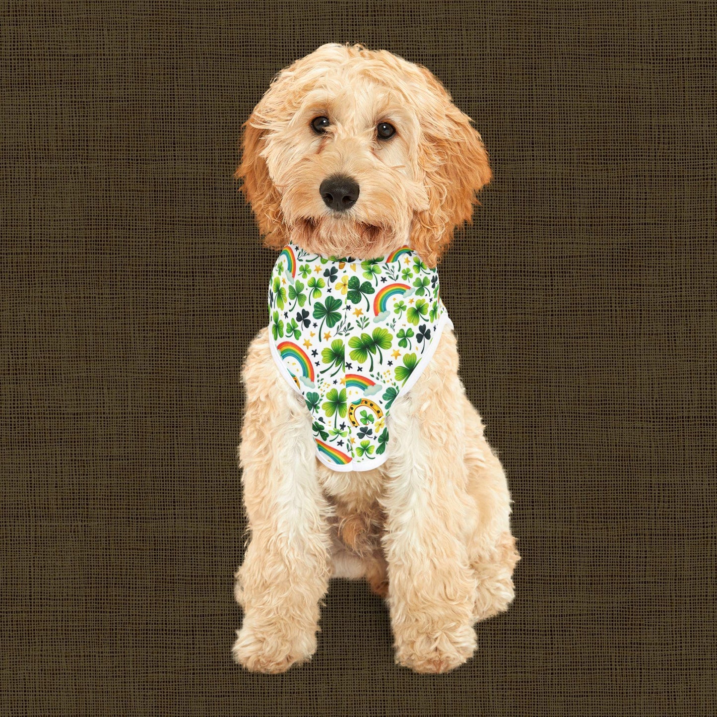 Rainbow Shamrock Pet Hoodie for Dogs, Lucky Dog Apparel, St. Patrick's Day Outfit, Cute Pet Clothing, Spring Pet Fashion