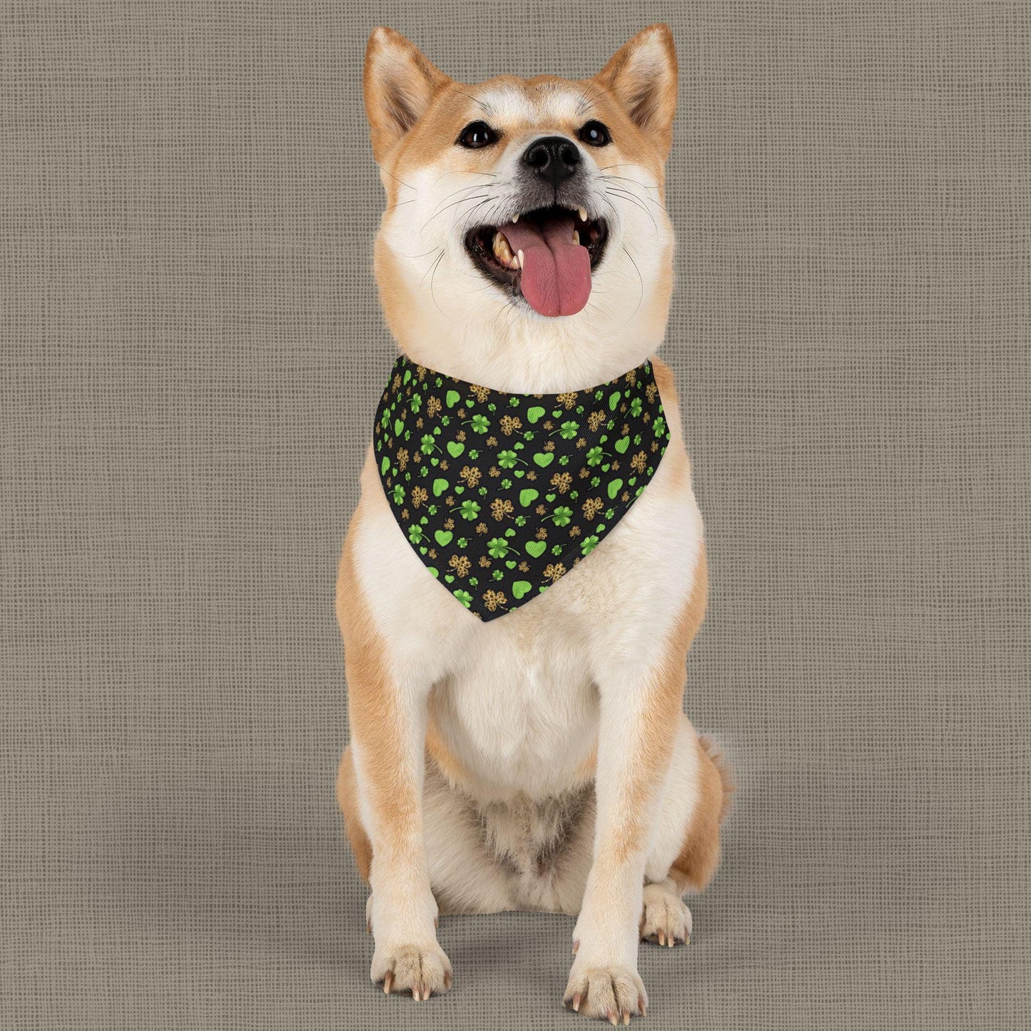 St. Patrick's Day Pet Bandana Collar - Lucky Clover Design, Dog Bandana, Holiday Accessory, Pet Gift, Shamrock Collar