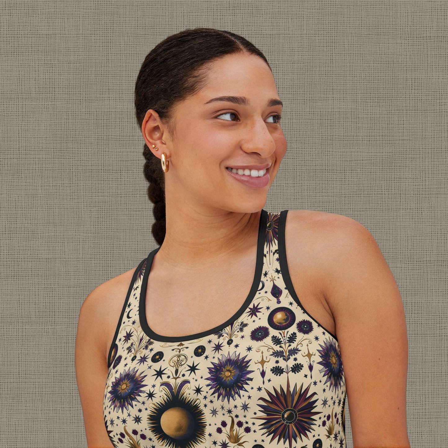 Floral Pattern Women's Tank Top, Boho Summer Top, Chic Sleeveless Shirt, Perfect for Festivals, Garden Parties, Vacation