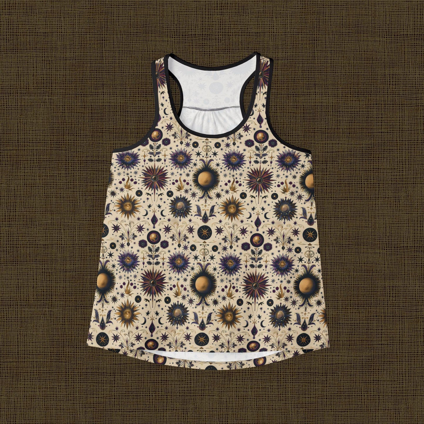 Floral Pattern Women's Tank Top, Boho Summer Top, Chic Sleeveless Shirt, Perfect for Festivals, Garden Parties, Vacation