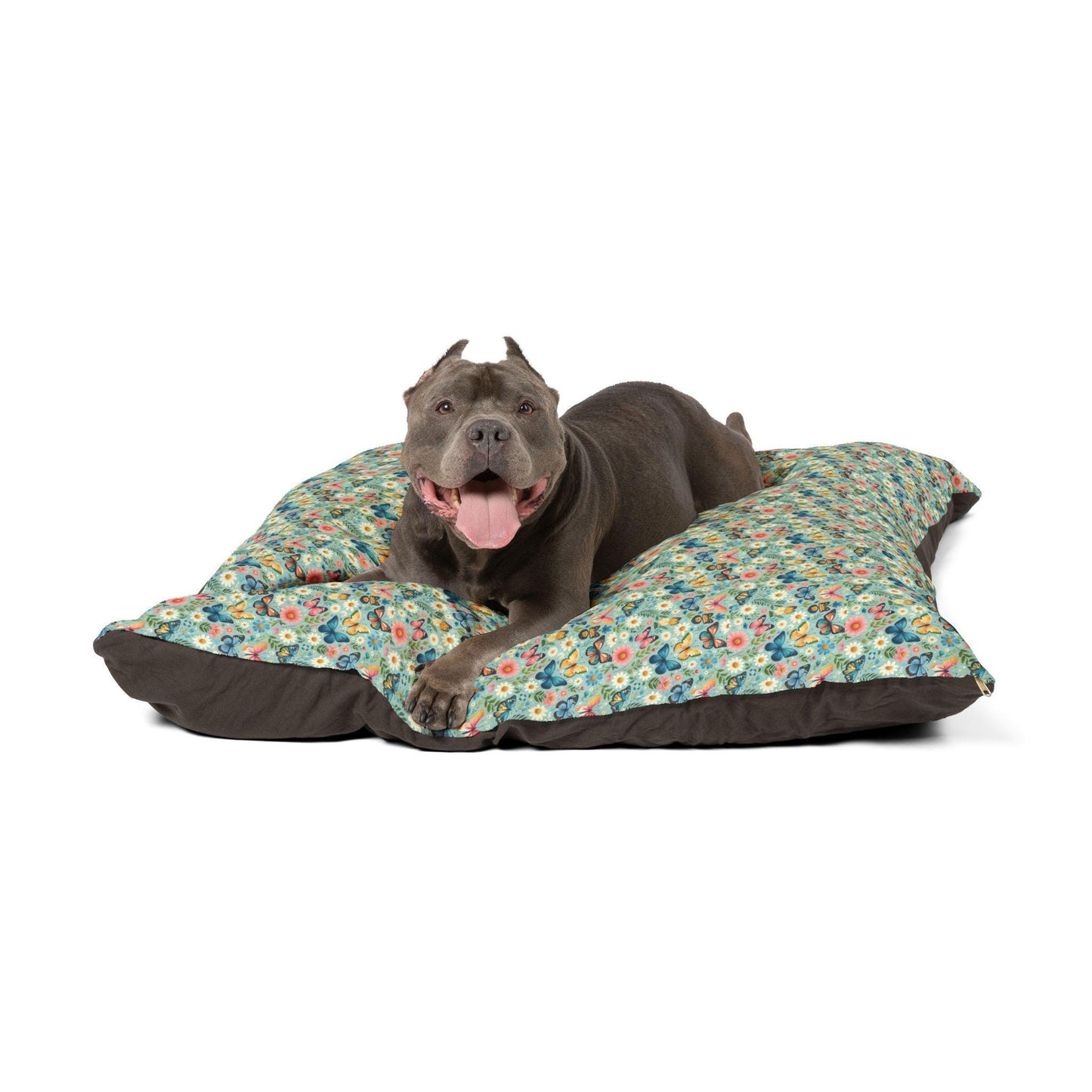 Floral Pet Bed for Dogs & Cats, Personalized Dog Bed with Butterflies, Cozy Pet Cushion, Unique Pet Gift, Home Decor for Pet Lovers