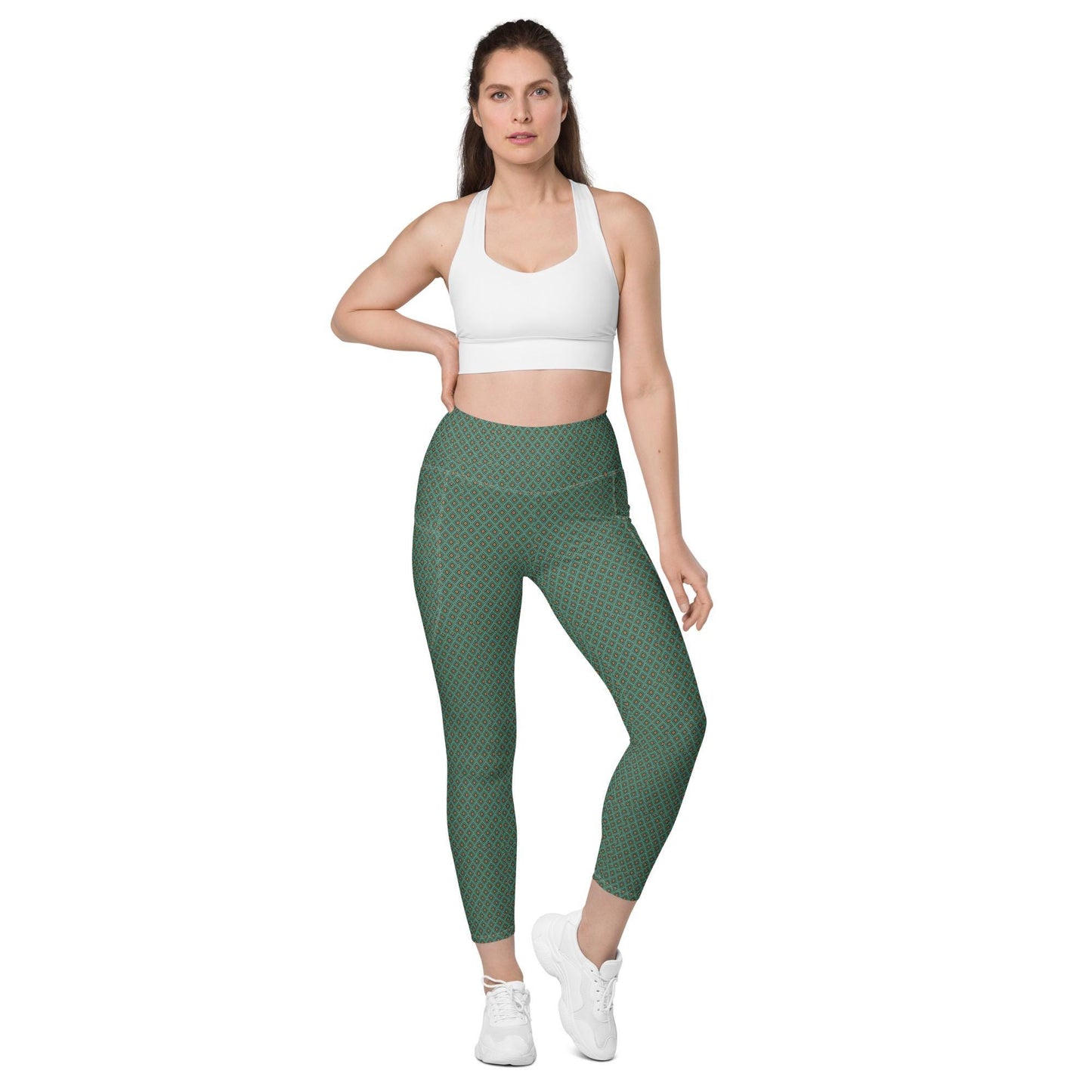 Geometric All-Over Pattern Women's Stretch Leggings | Trendy High Waist Fashion Pants | Comfortable & Stylish Activewear Leggings