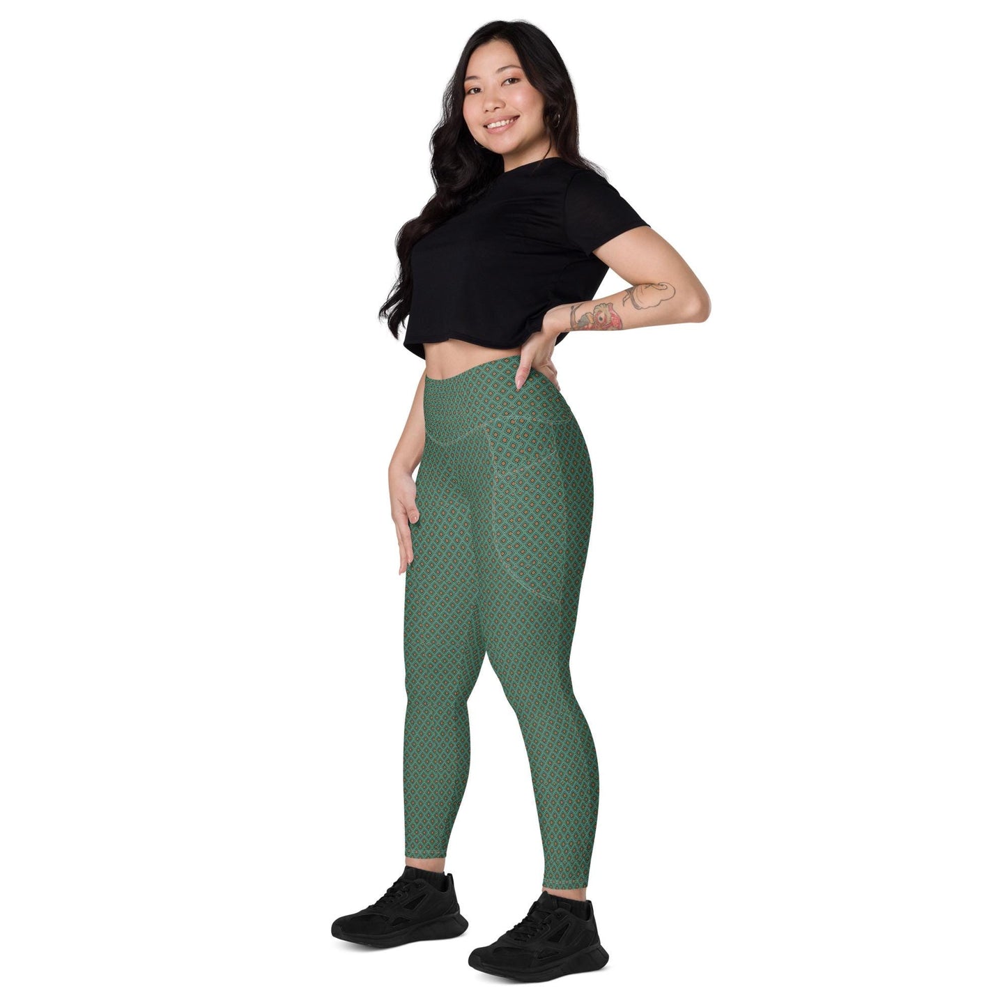 Geometric All-Over Pattern Women's Stretch Leggings | Trendy High Waist Fashion Pants | Comfortable & Stylish Activewear Leggings
