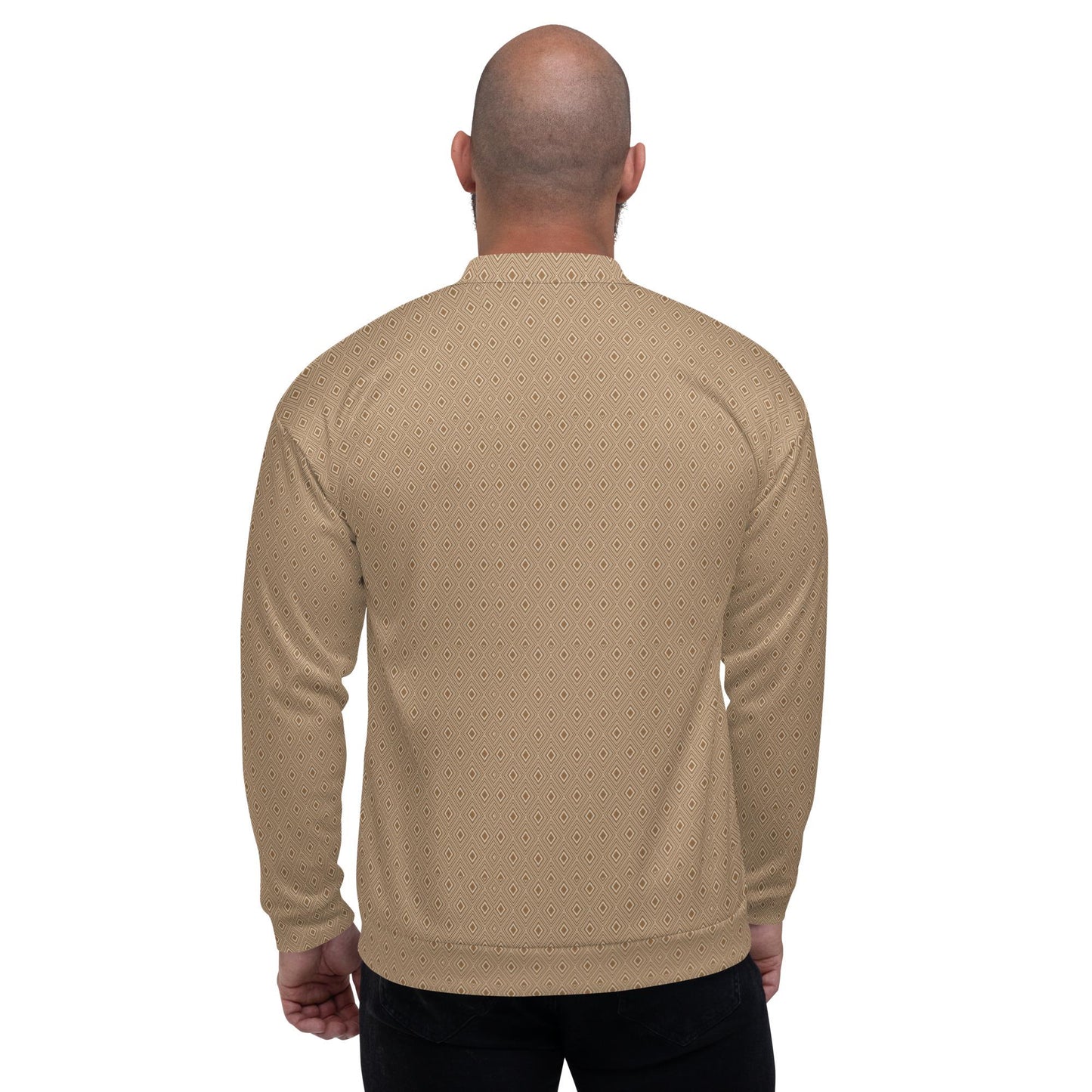 Geometric All-Over Pattern Men’s Bomber Jacket | Stylish Casual Outerwear | Trendy & Comfortable Fashion Jacket for Men