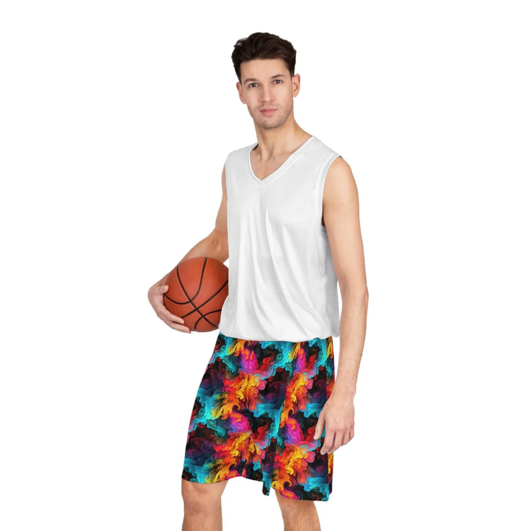 Vibrant 3D Dimmensional Dye Basketball Shorts, Activewear for Sports Lovers, Summer Shorts, Beachwear, Festival Outfit