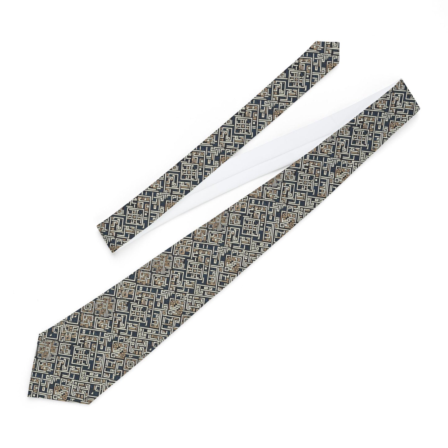 Geometric Pattern Necktie, Stylish Men's Tie, Formal Accessory, Wedding Gift, Office Wear, Birthday Gift, Unique Tie Design