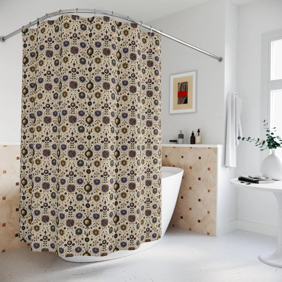 Boho Floral Shower Curtain | Vibrant Bath Decor, Eco-Friendly Bathroom, Unique Gift for Home, Festival Vibes, Colorful Patterns