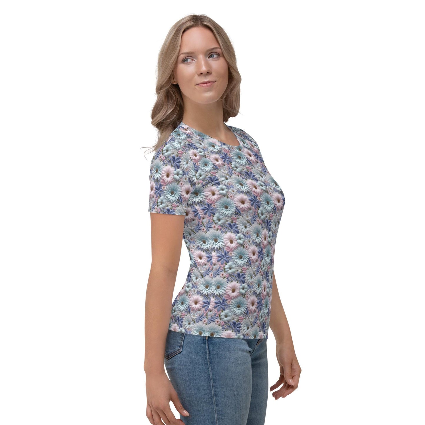 Pretty Spring Floral Pattern Women's Casual Shirt | Trendy Boho Chic Blouse | Lightweight Comfortable | Perfect for Spring & Summer
