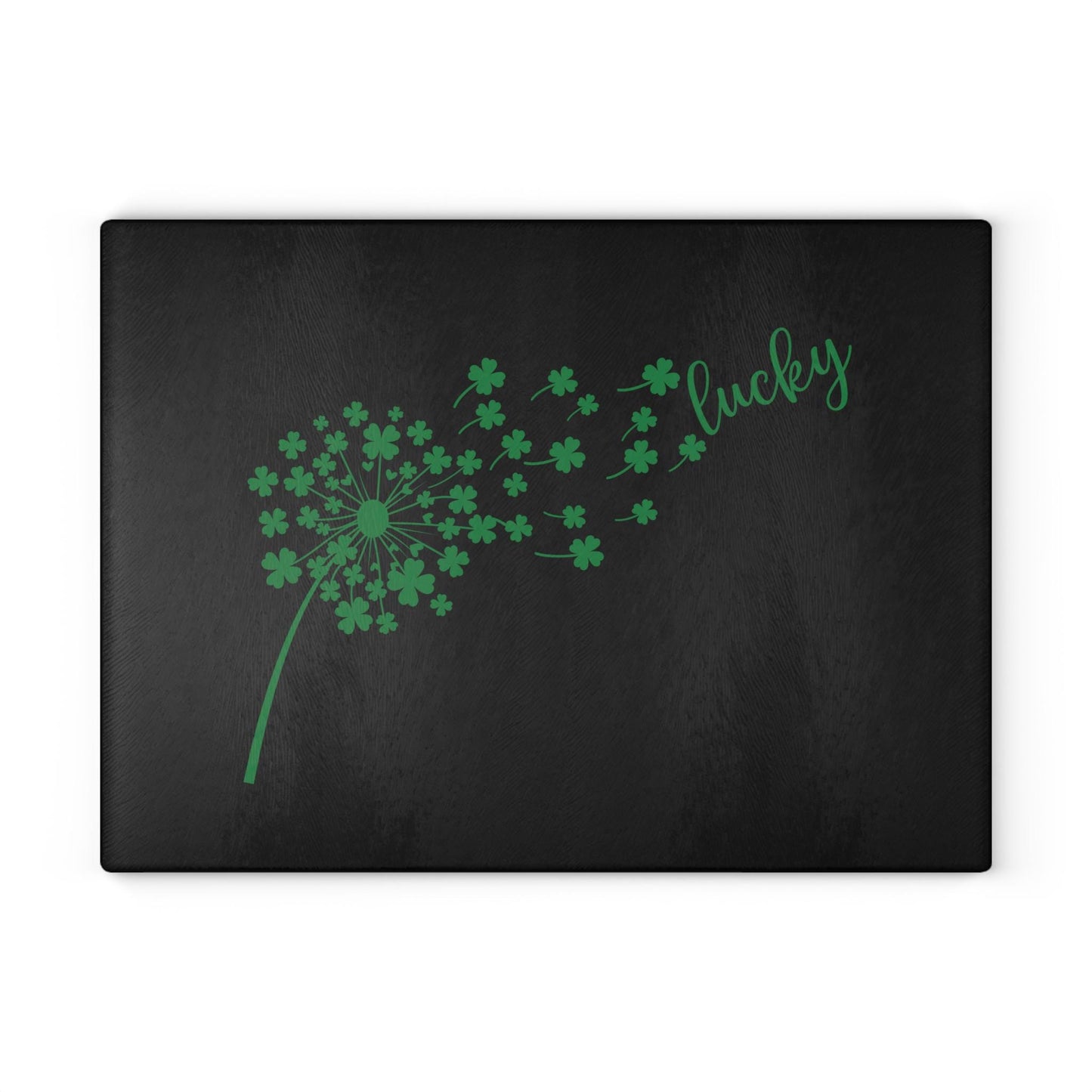 Lucky Dandelion Glass Cutting Board, Kitchen Decor, Gift for Chef, St. Patrick's Day, Home Cooking, Unique Kitchen Gift