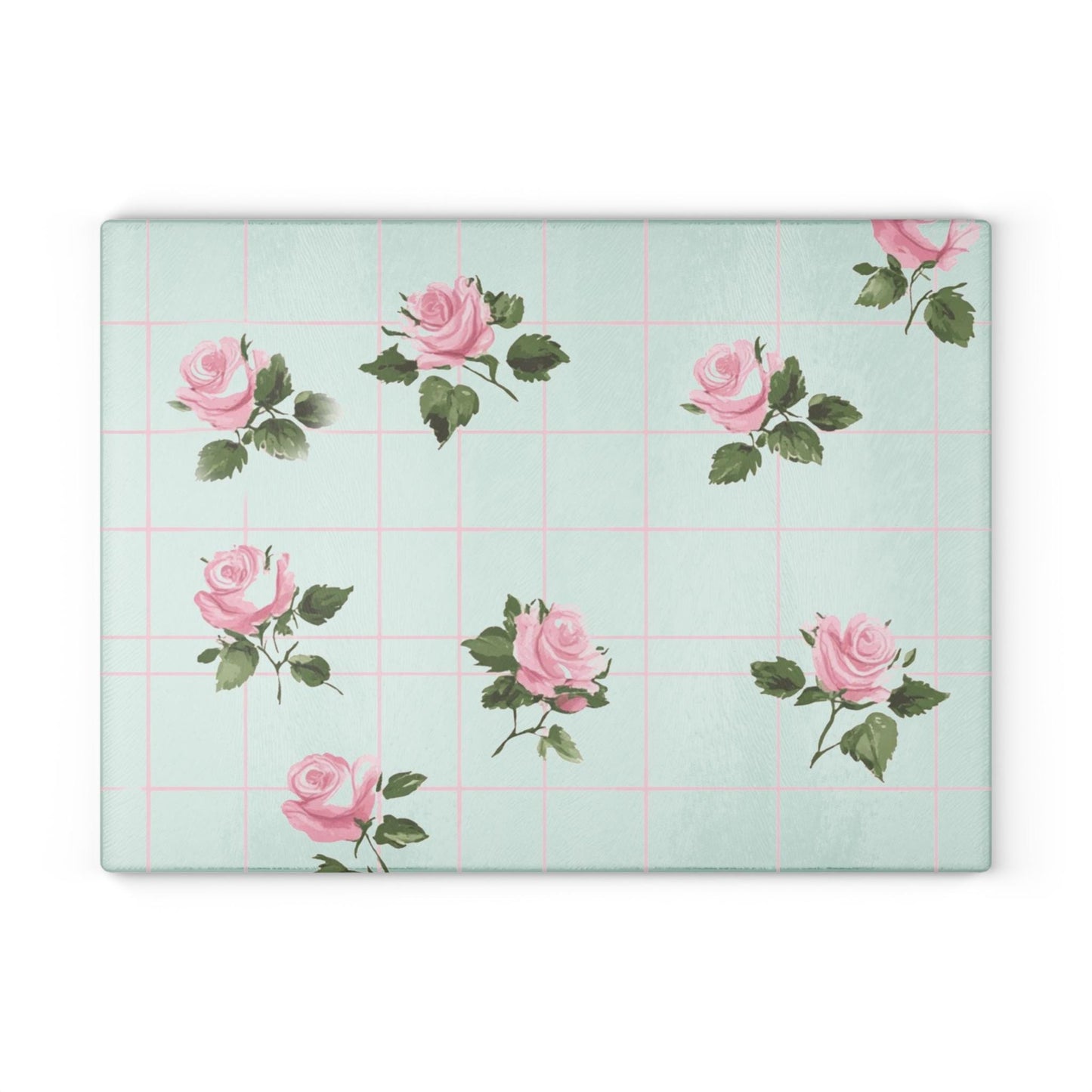 Chic Floral Glass Cutting Board | Vintage Kitchen Decor, Wedding Gift, Home Cooking Essentials, Pink Rose Design, Kitchen Accessories