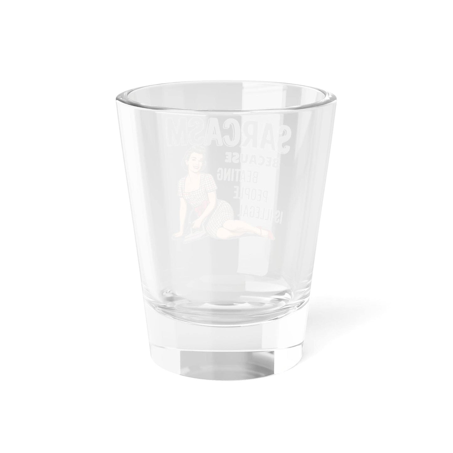 Sarcasm Shot Glass for Humor Lovers, Witty Gift for Friends, Fun Party Accessory, Gag Gift for Birthdays, Retro Style Drinkware