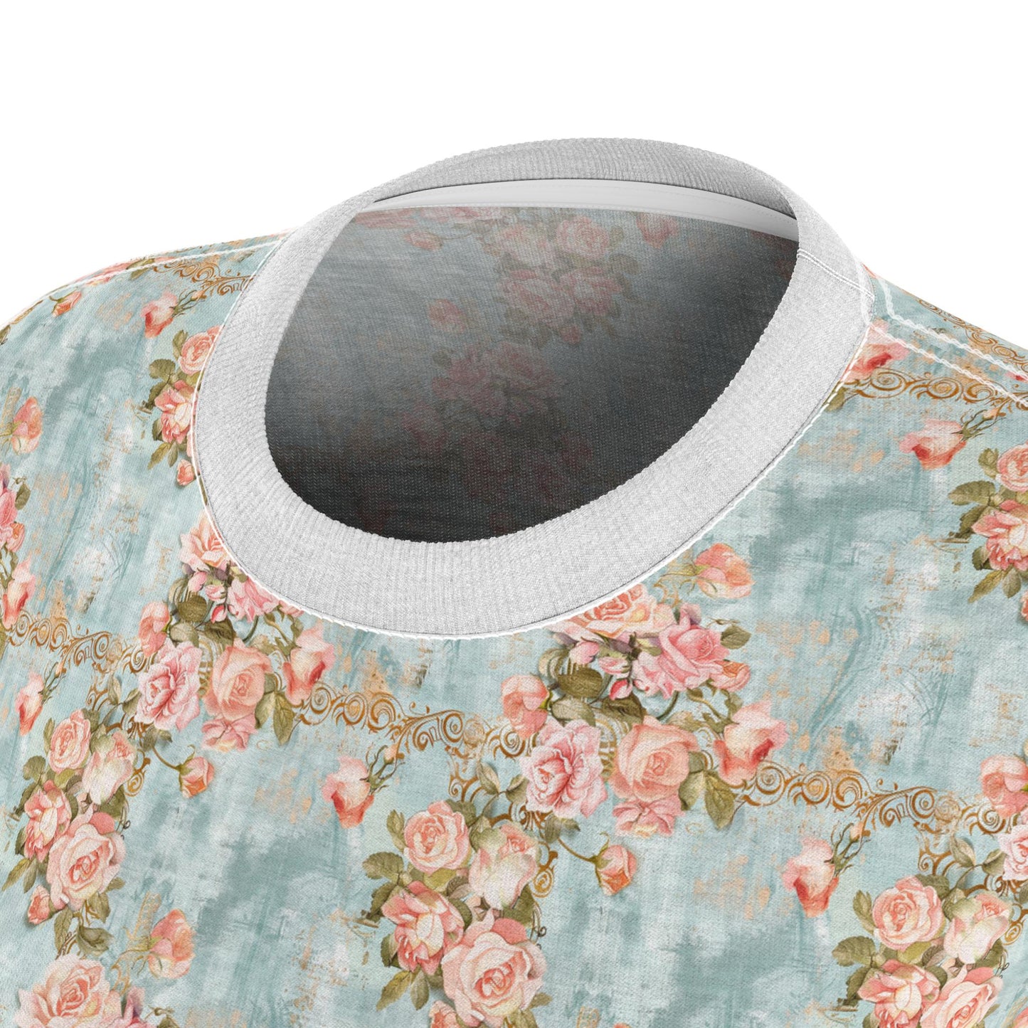 Floral Print Women's Cut & Sew Tee, Casual Summer Shirt, Vintage Style Top, Gift for Her, Perfect for Spring Fests