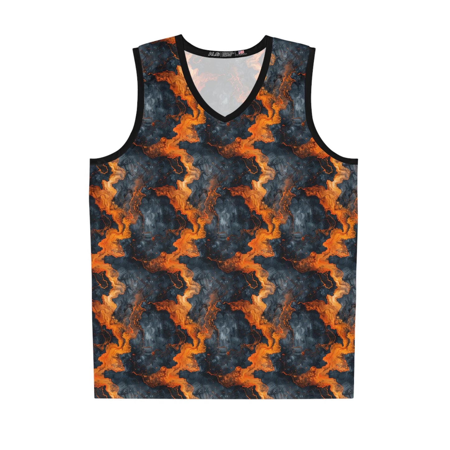 Abstract Flame Pattern Basketball Jersey, Sportswear, Team Jersey, Gifts for Athletes, Unique Sports Apparel