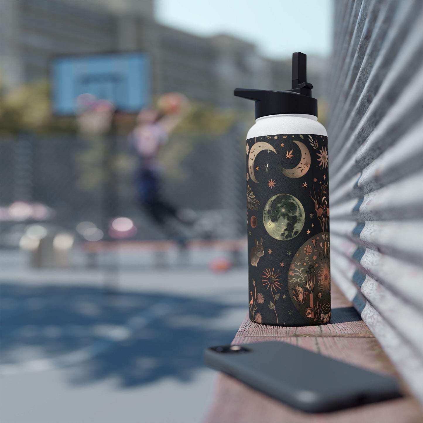 Botanical Print Stainless Steel Water Bottle, Eco-Friendly Drinkware, Floral Design, Outdoors Adventure, Travel Mug, Gift for Nature Lovers
