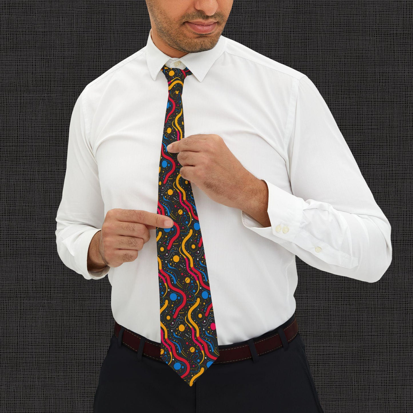 Colorful Abstract Necktie - Jazz Up Your Look, Stylish Gift for Him, Vibrant Accessory for Weddings, Fun Tie, Party Wear