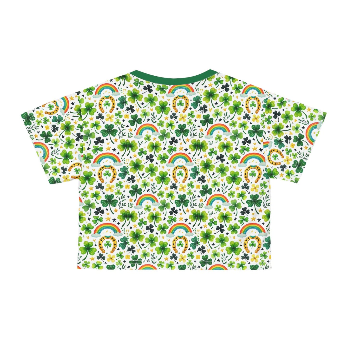 St. Patrick's Day Crop Tee, Irish Pride Shirt, Shamrock Top, Rainbow Apparel, Festival Wear, Casual Spring T-Shirt