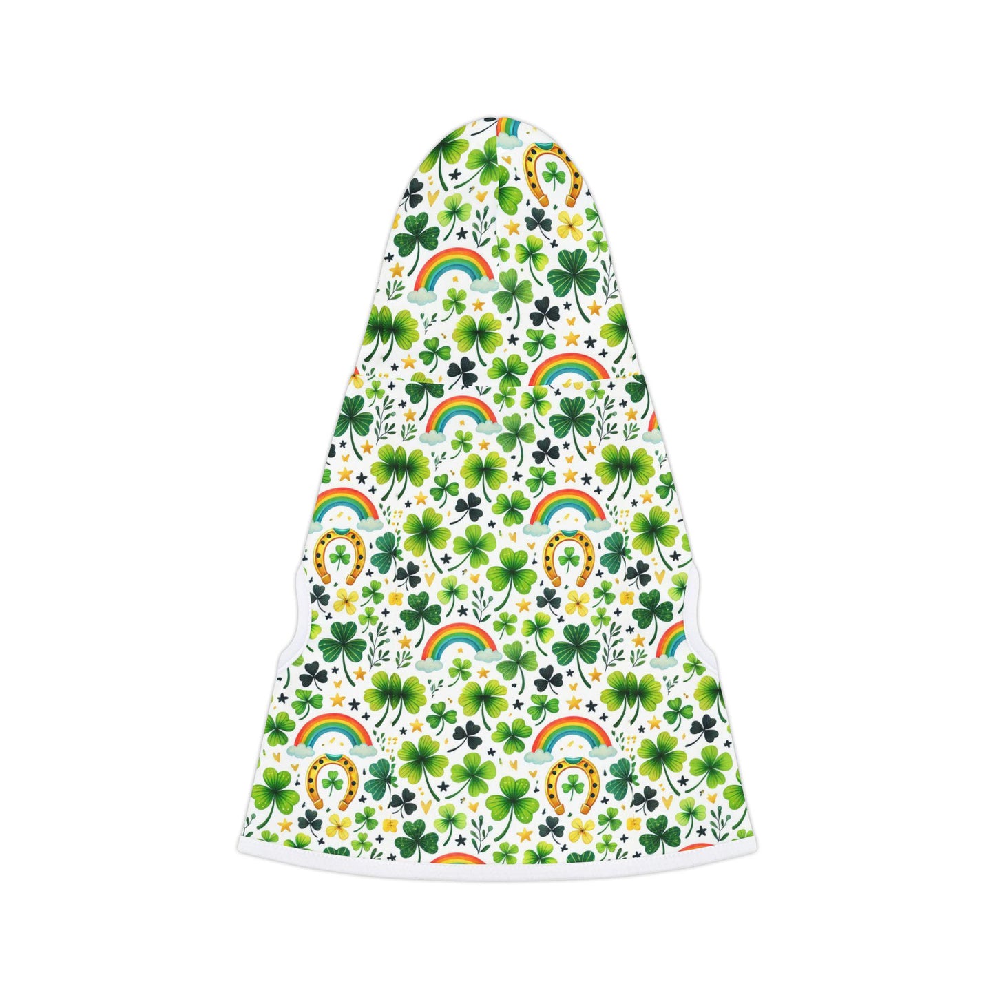 Rainbow Shamrock Pet Hoodie for Dogs, Lucky Dog Apparel, St. Patrick's Day Outfit, Cute Pet Clothing, Spring Pet Fashion