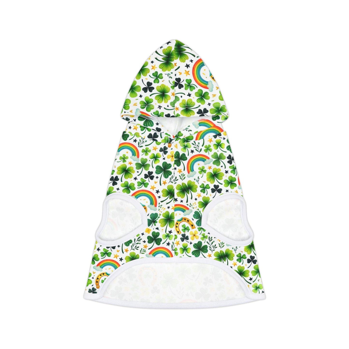 Rainbow Shamrock Pet Hoodie for Dogs, Lucky Dog Apparel, St. Patrick's Day Outfit, Cute Pet Clothing, Spring Pet Fashion