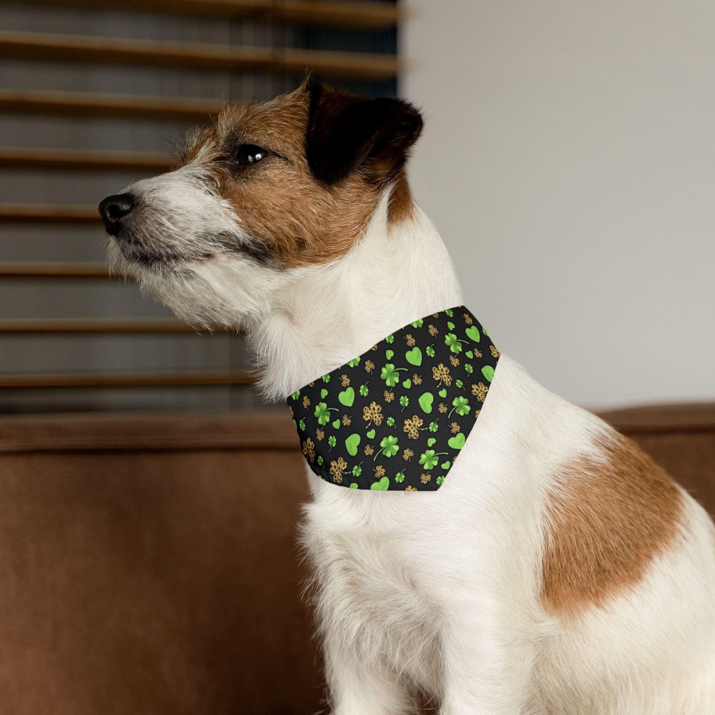 St. Patrick's Day Pet Bandana Collar - Lucky Clover Design, Dog Bandana, Holiday Accessory, Pet Gift, Shamrock Collar