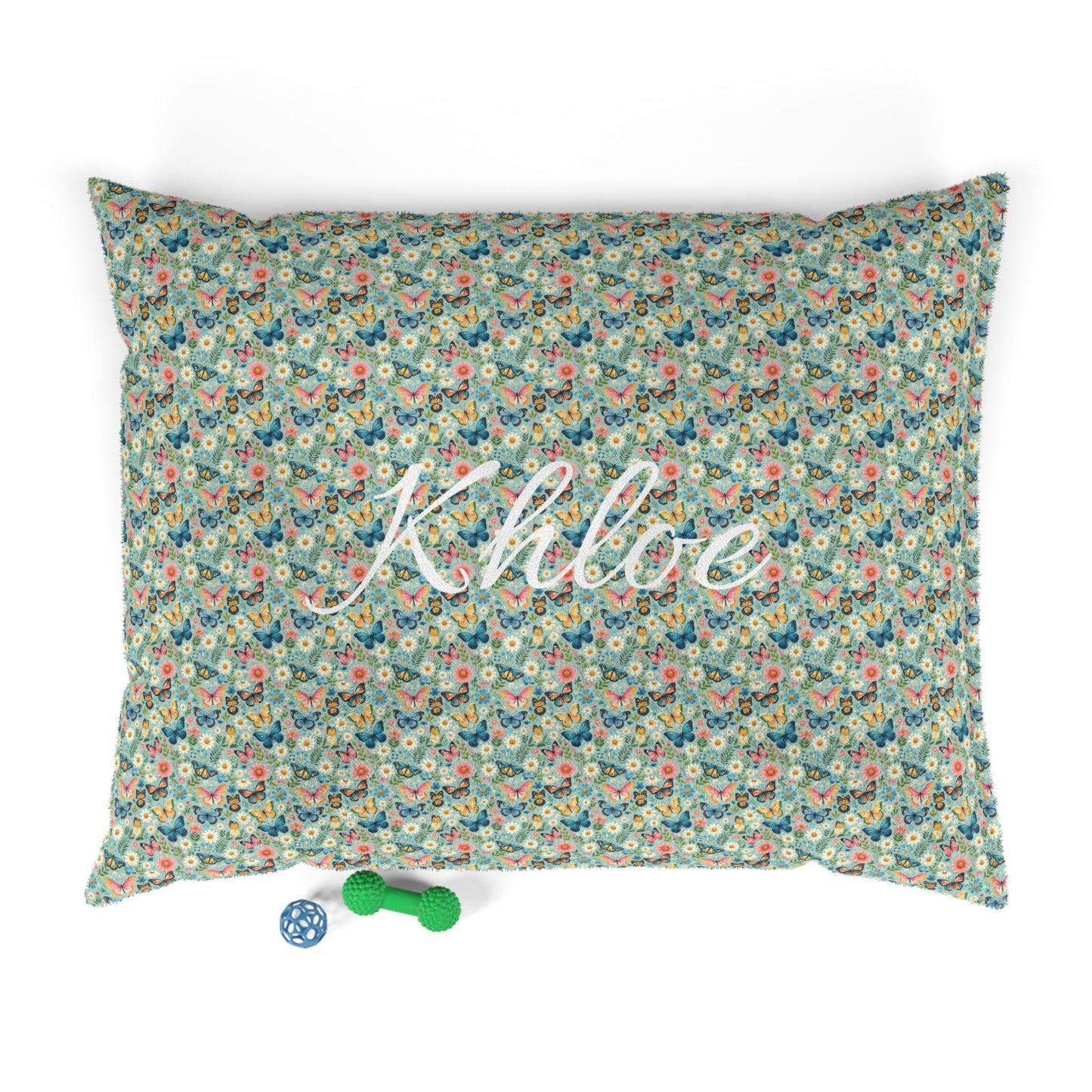 Floral Pet Bed for Dogs & Cats, Personalized Dog Bed with Butterflies, Cozy Pet Cushion, Unique Pet Gift, Home Decor for Pet Lovers