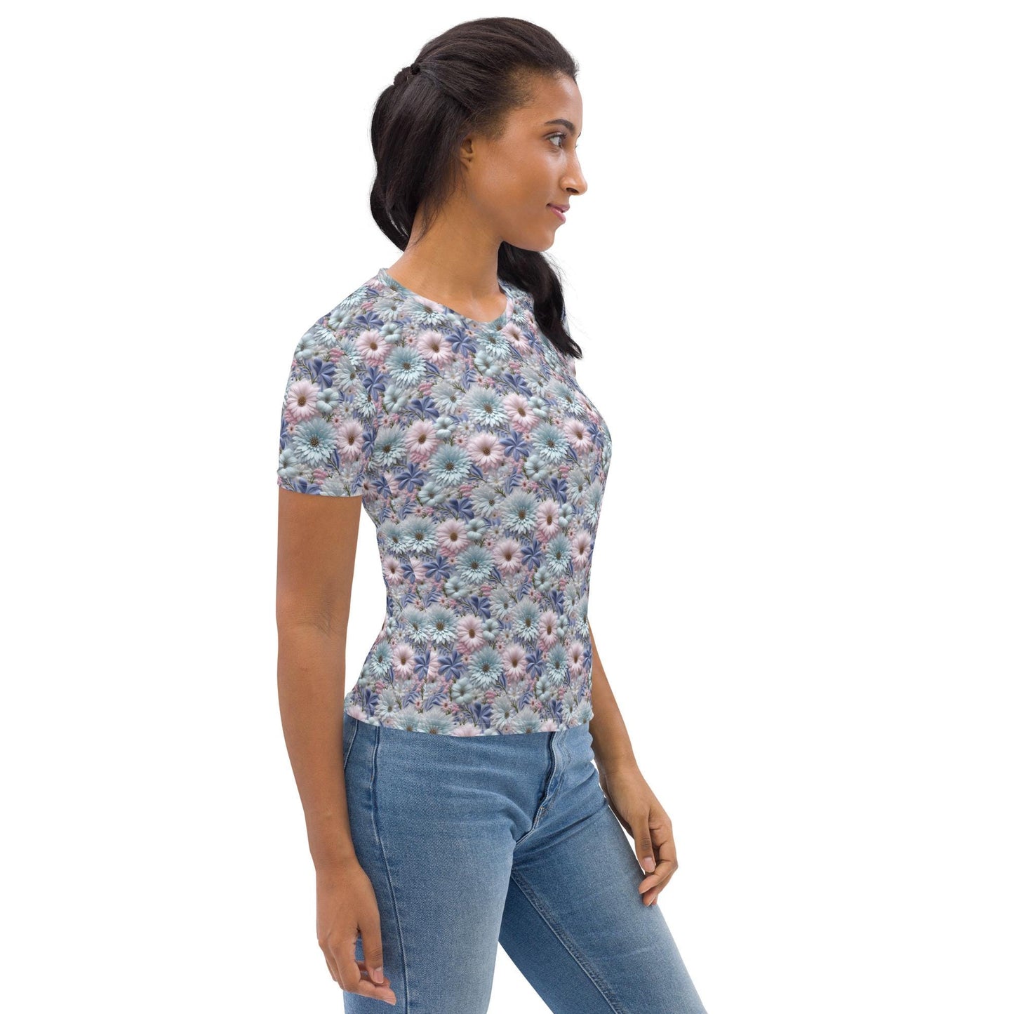 Pretty Spring Floral Pattern Women's Casual Shirt | Trendy Boho Chic Blouse | Lightweight Comfortable | Perfect for Spring & Summer