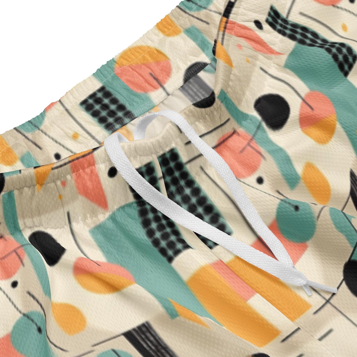 Men's Geometrical Colorful 90's Look Mesh Shorts | Retro Vintage Style | Bold Breathable | Perfect for Summer & Casual Wear