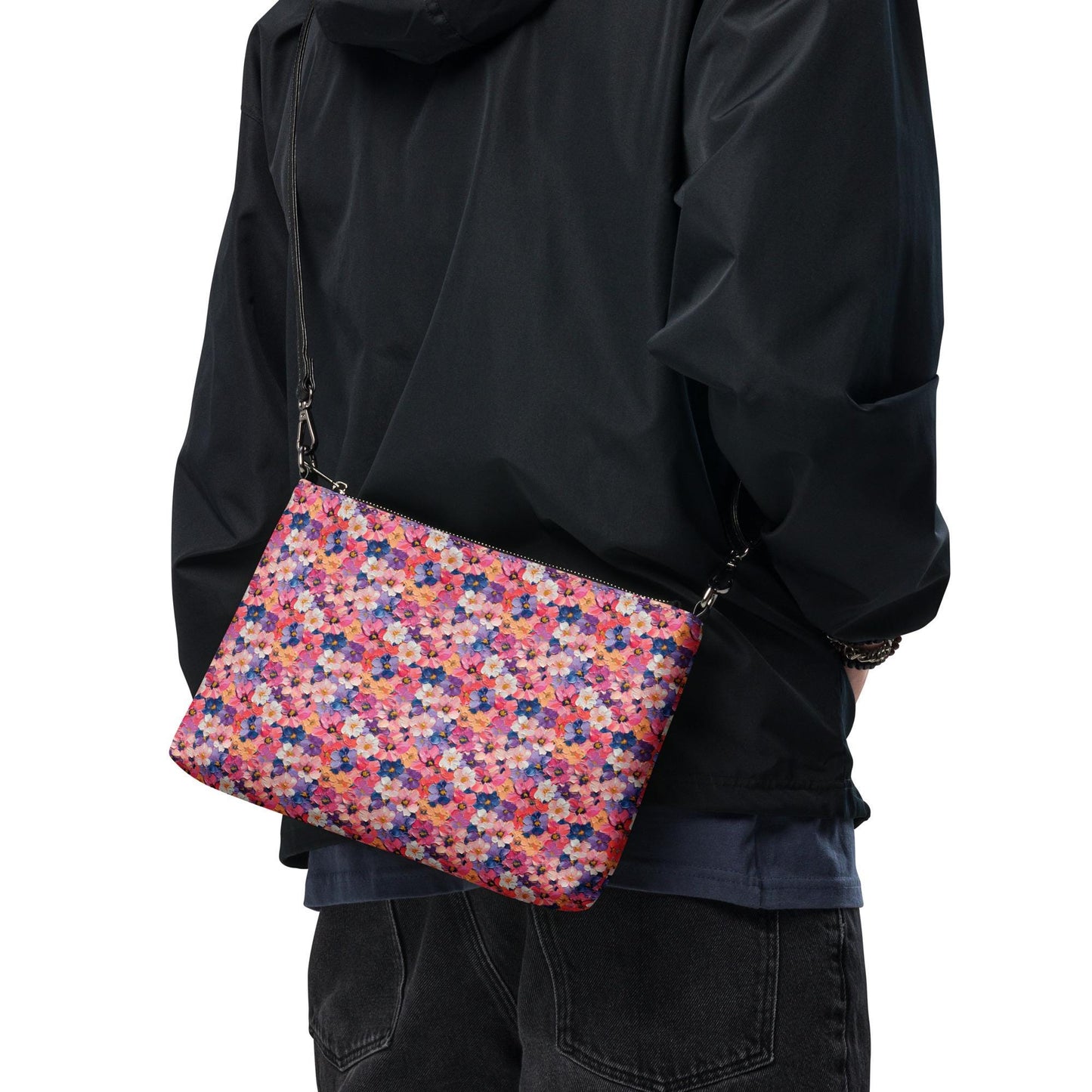 Bright Floral Seamless Pattern Crossbody Bag | Stylish Casual Fashion Bag | Lightweight & Hands-Free | Perfect for Everyday Use