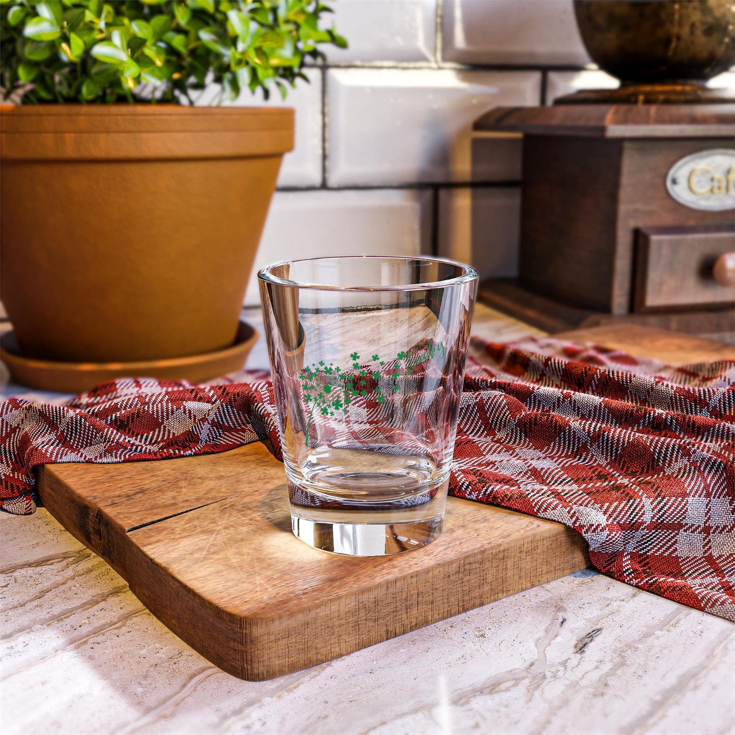 Lucky Clover Shot Glass,St. Patricks Day Decor, Party Favors, Irish Gift, Barware, Luck Cheers Glass