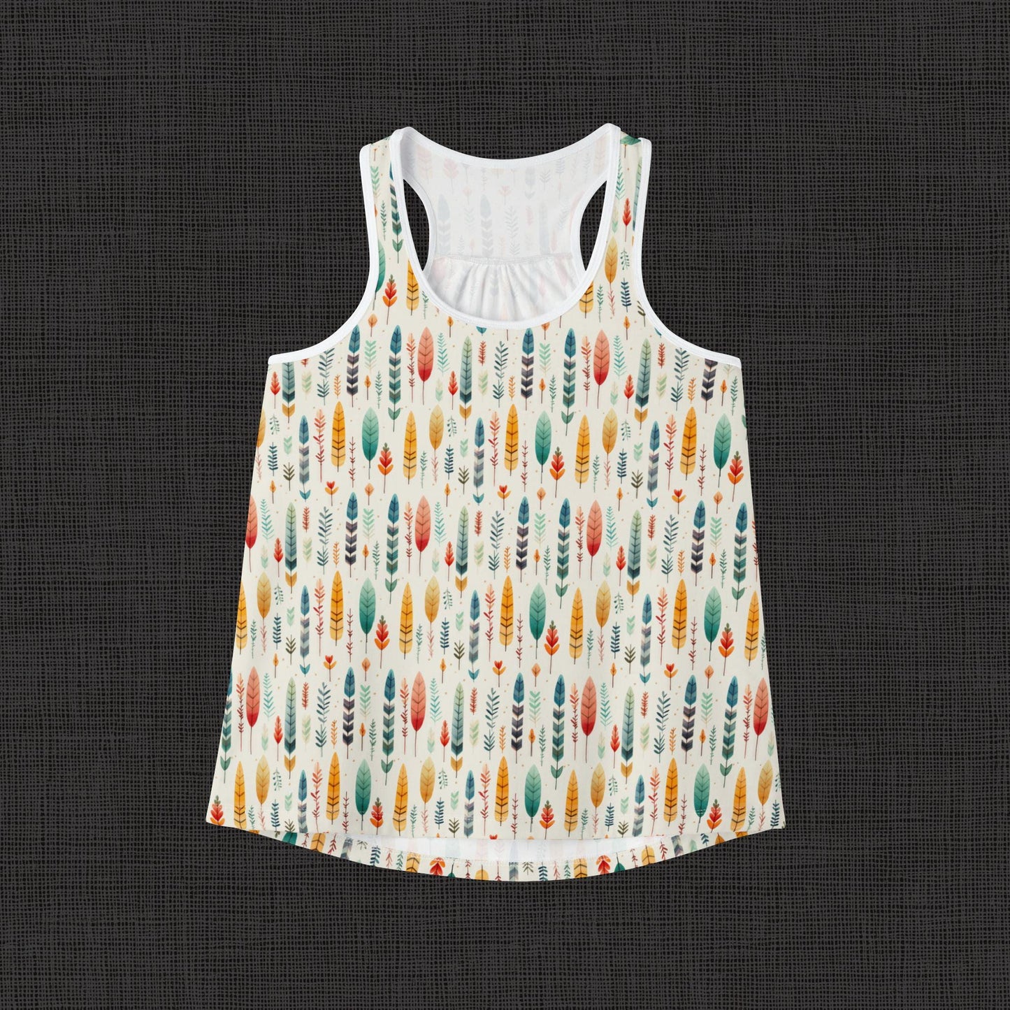 Forest Pattern Women's Tank Top, Boho Summer Shirt, Nature Lovers Gift, Casual Wear, Eco-Friendly Style, Outdoor Activities