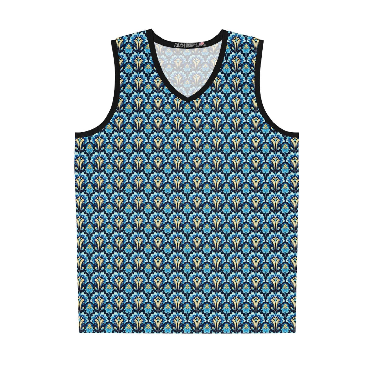 Floral Pattern Basketball Jersey, Trendy Sportswear, Unisex Activewear, Summer Fashion, Perfect for Athletes or Fans