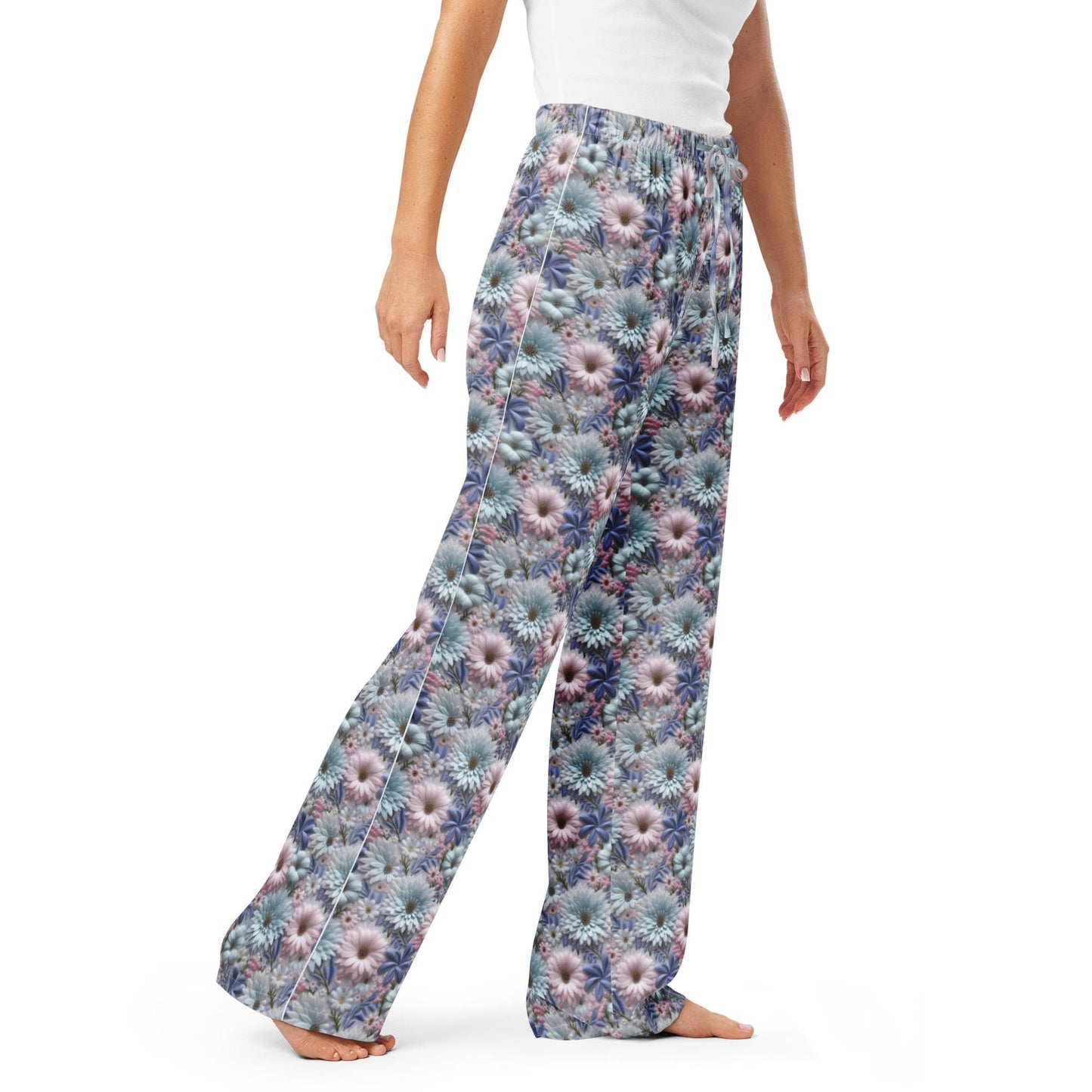 3D Floral Pajama Pants for Women β Spring Soft Lounge Pants β Comfort Sleepwear β Cute Printed PJ Bottoms β Cozy Elastic Waist Pants