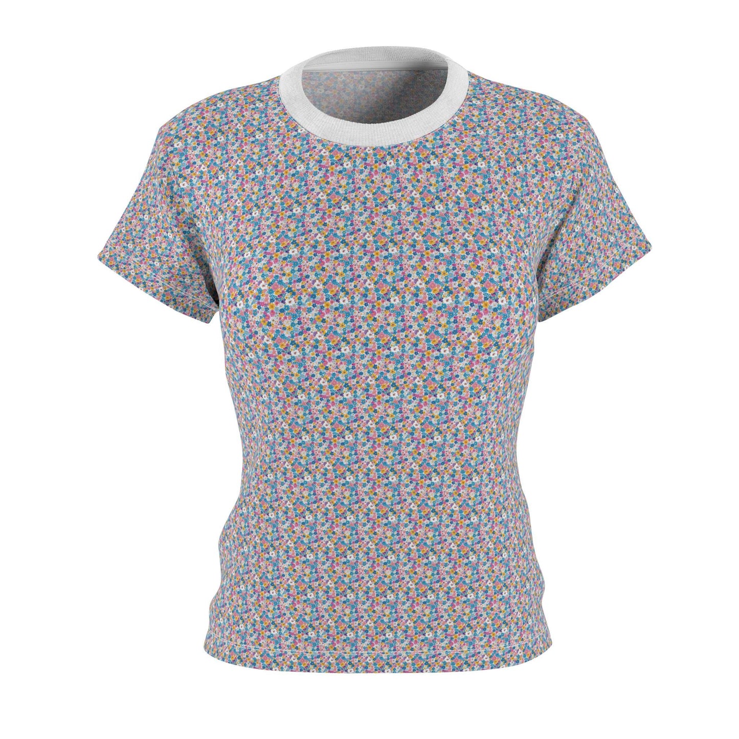 Colorful Floral Tee, Women's Casual Summer Top, Vintage Style Shirt, Gift for Her, Trendy Everyday Wear, Flower Print Tshirt, Women's