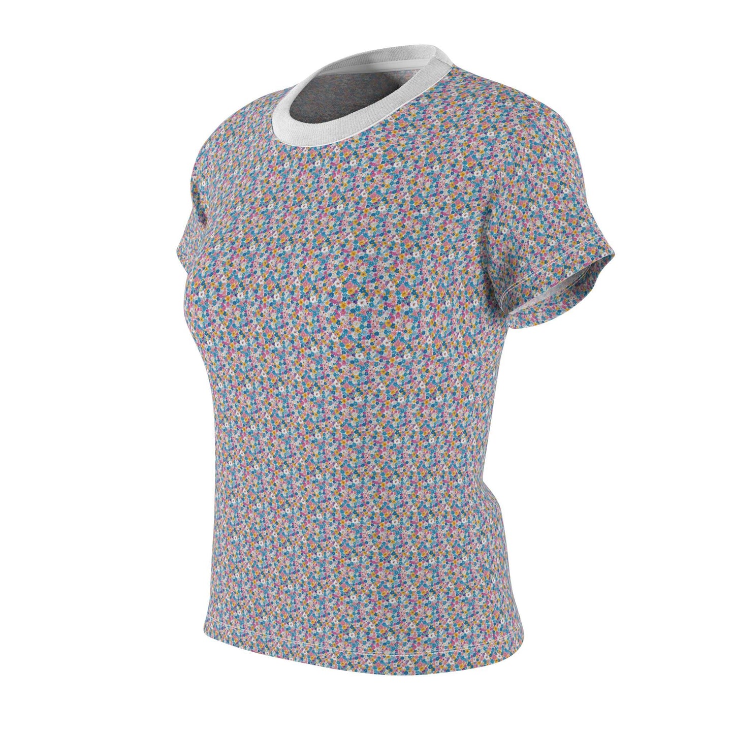 Colorful Floral Tee, Women's Casual Summer Top, Vintage Style Shirt, Gift for Her, Trendy Everyday Wear, Flower Print Tshirt, Women's