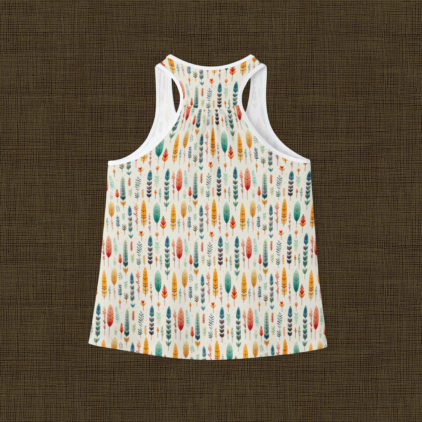 Forest Pattern Women's Tank Top, Boho Summer Shirt, Nature Lovers Gift, Casual Wear, Eco-Friendly Style, Outdoor Activities