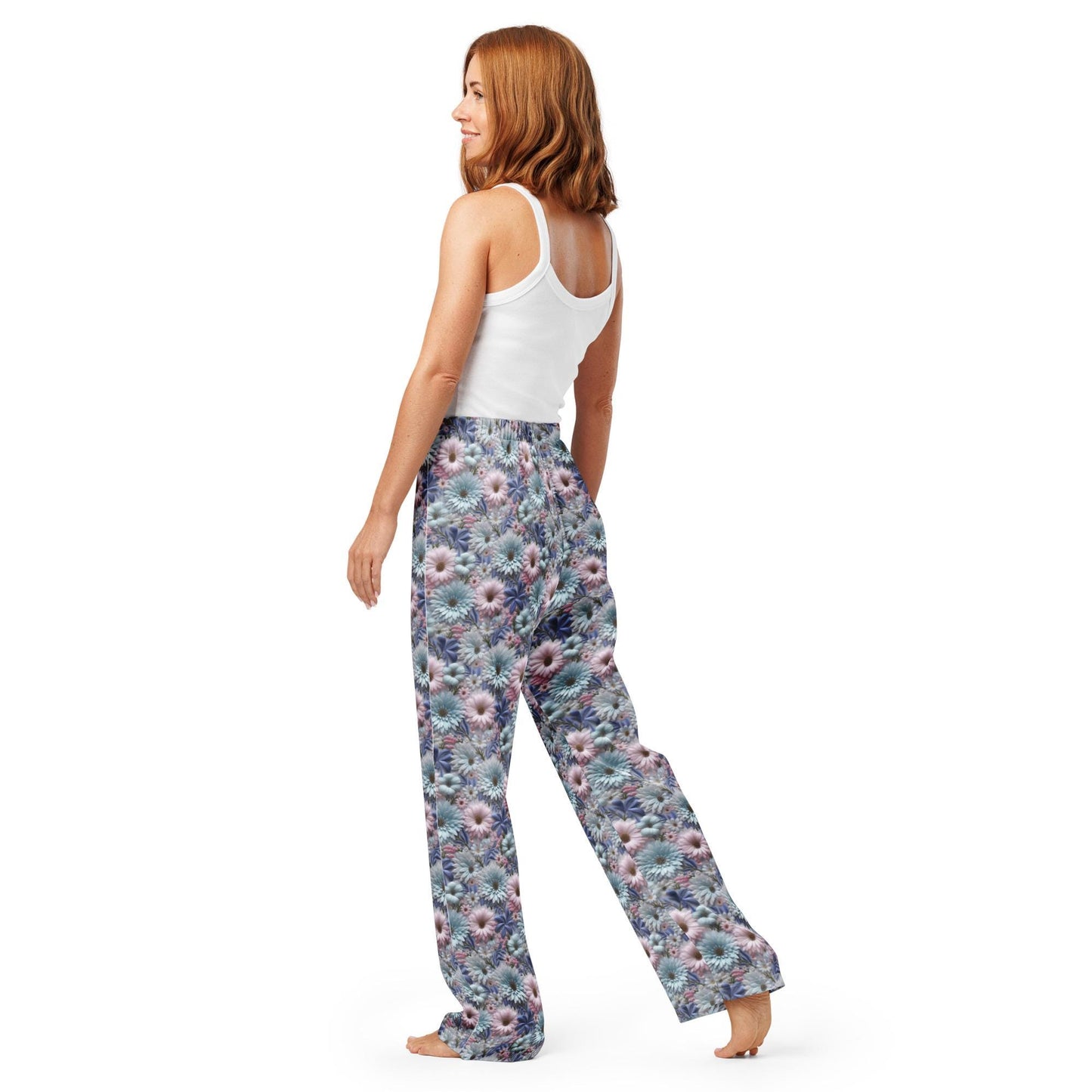 3D Floral Pajama Pants for Women β Spring Soft Lounge Pants β Comfort Sleepwear β Cute Printed PJ Bottoms β Cozy Elastic Waist Pants