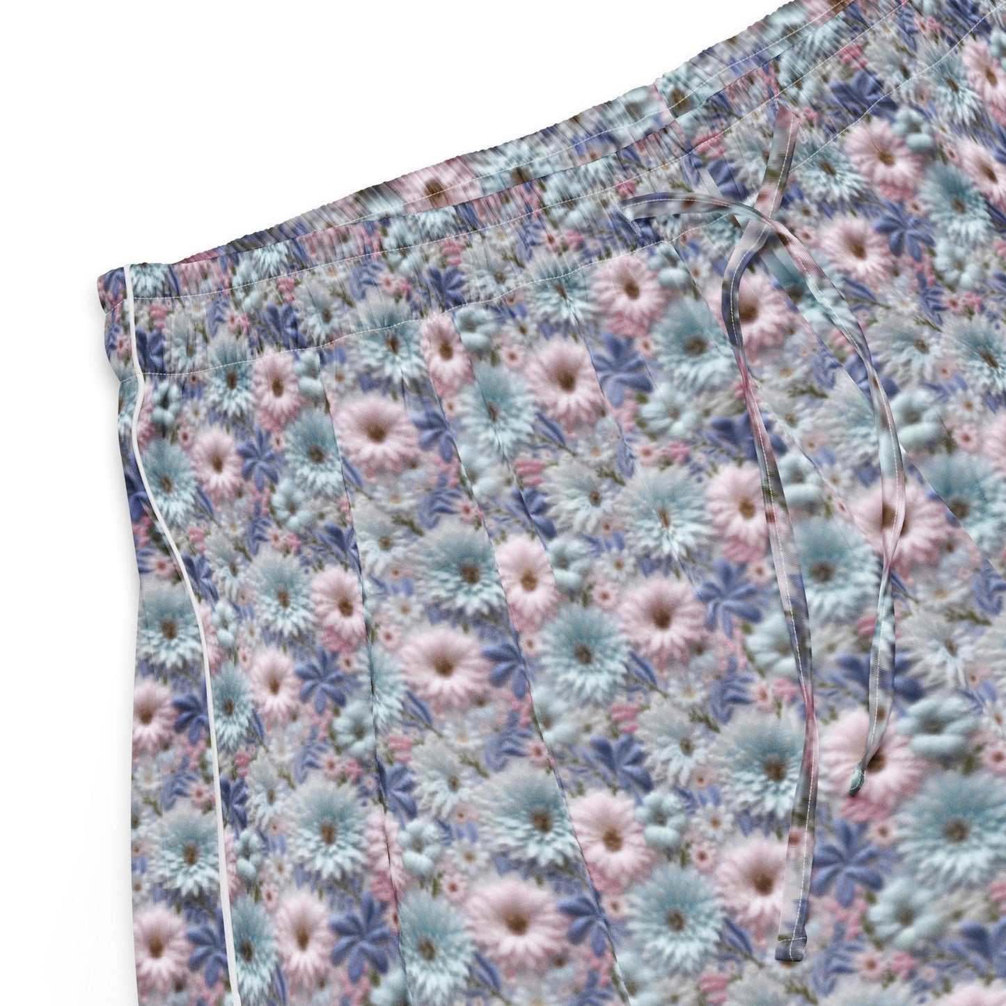 3D Floral Pajama Shorts Women's - Blue Matching Sleep Shorts - Spring Summer Lounge Set - Soft Breathable PJ Bottoms - Cute Sleepwear