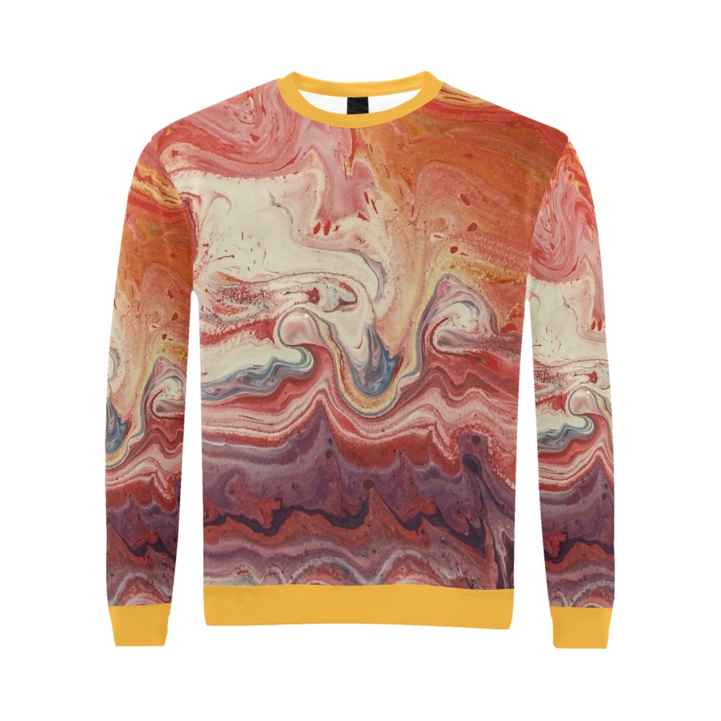 Vibrant Colorful Swirl Design Men's crew neck sweatshirt（QUE）